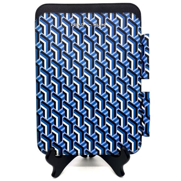 154. Prada Saffiano Leather Geometric Pattern iPad Case - Picture 1 of 14